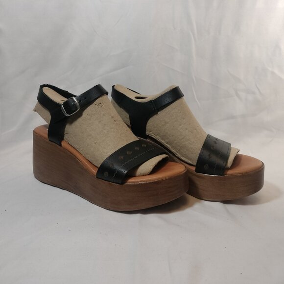 MUSSE & CLOUD Poslow Leather Wedge Sandals - Picture 3 of 7